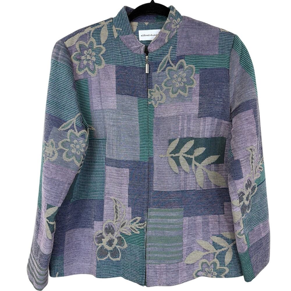 Alfred Dunner Multicolored Patterned Zip-Up Jacket Size 14